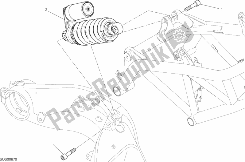 Tutte le parti per il Sospensione Posteriore del Ducati Hypermotard SP 821 2014